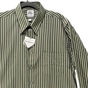 John Henry Button‎ Down Shirt Athletic Fit Mens 17 32/33 Green Vintage 70's